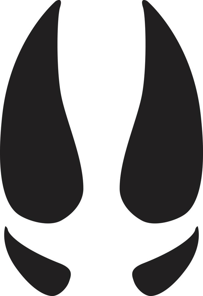 Reindeer Track on white background. Footprint Floor. Deer and moose tracks black silhouette. flat style. vector
