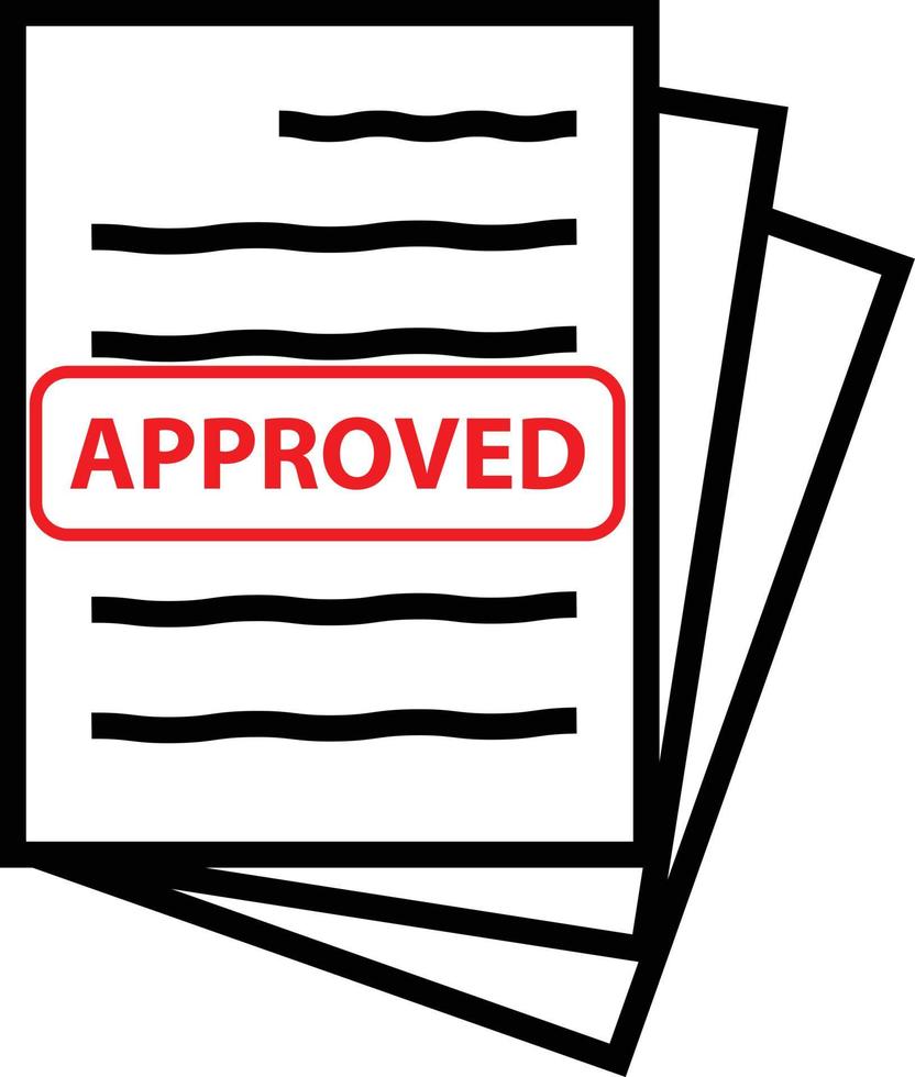 Approved document icon on white background. Agreed sign. Validated symbol. flat style. vector
