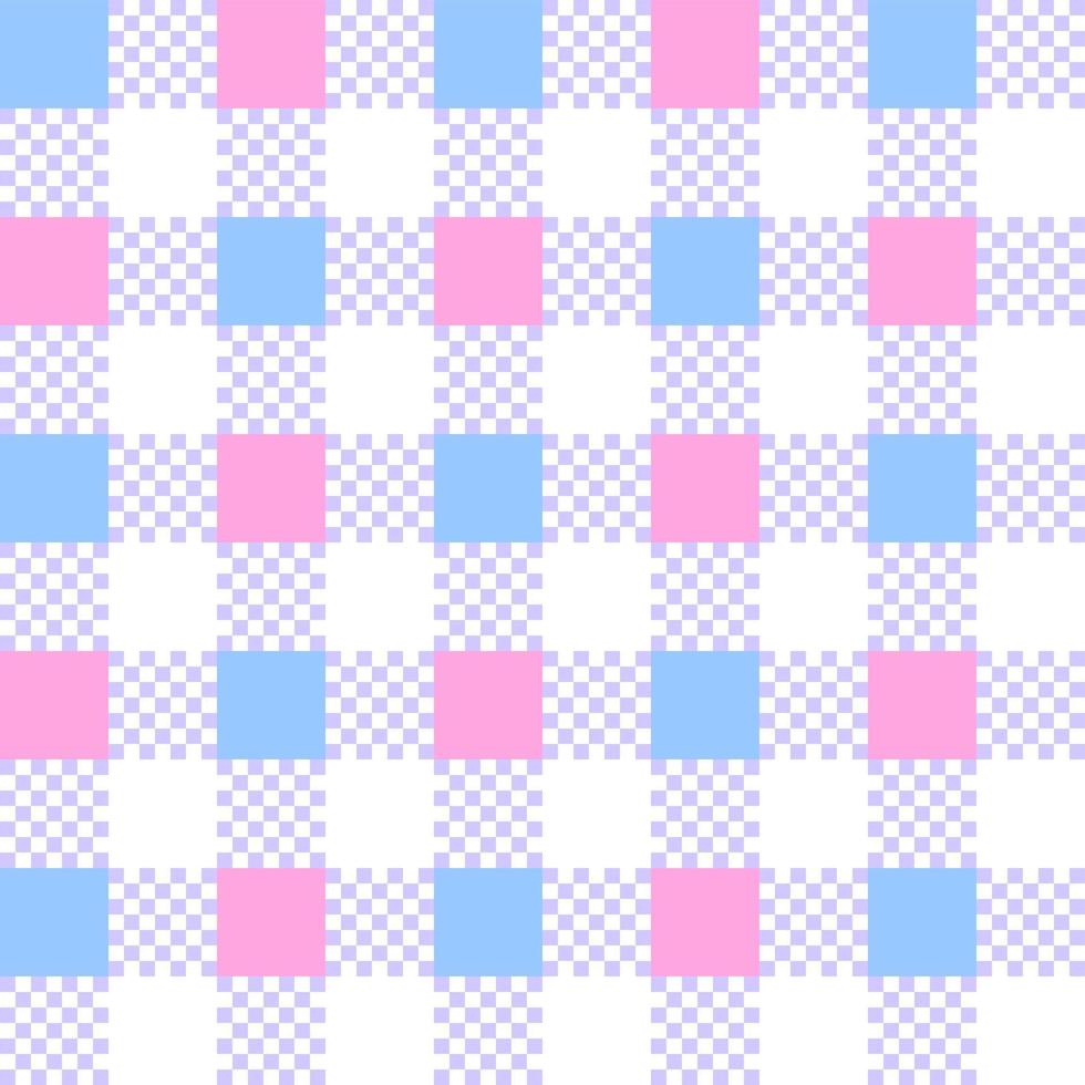 Cute Pastel Square Pink Blue Abstract Shape Element Gingham Mini Check Checkered Tartan Plaid Scott Seamless Pattern Cartoon Vector Illustration Print Background Fashion Fabric Picnic
