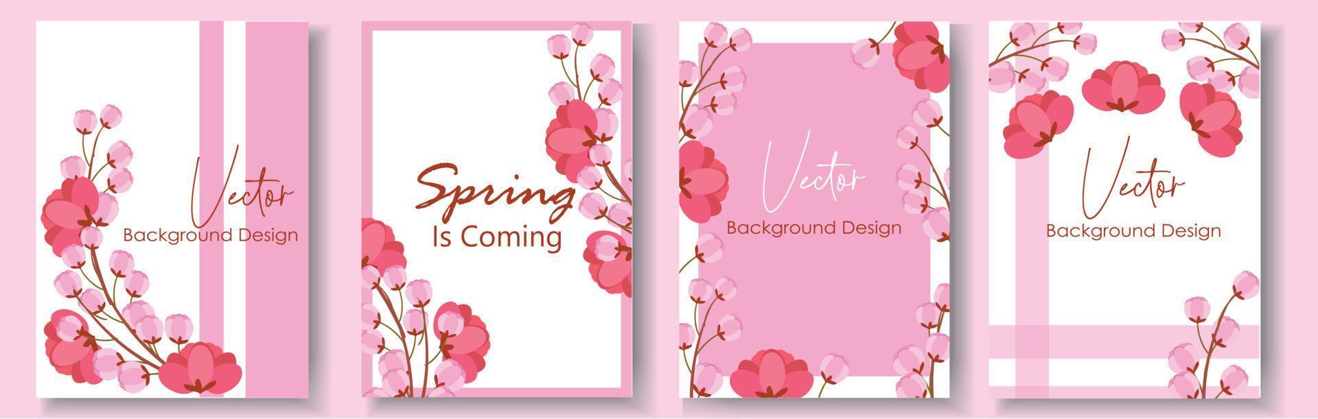 Set of spring and summer wild flowers, plants, branches, leaves and herb. vector
