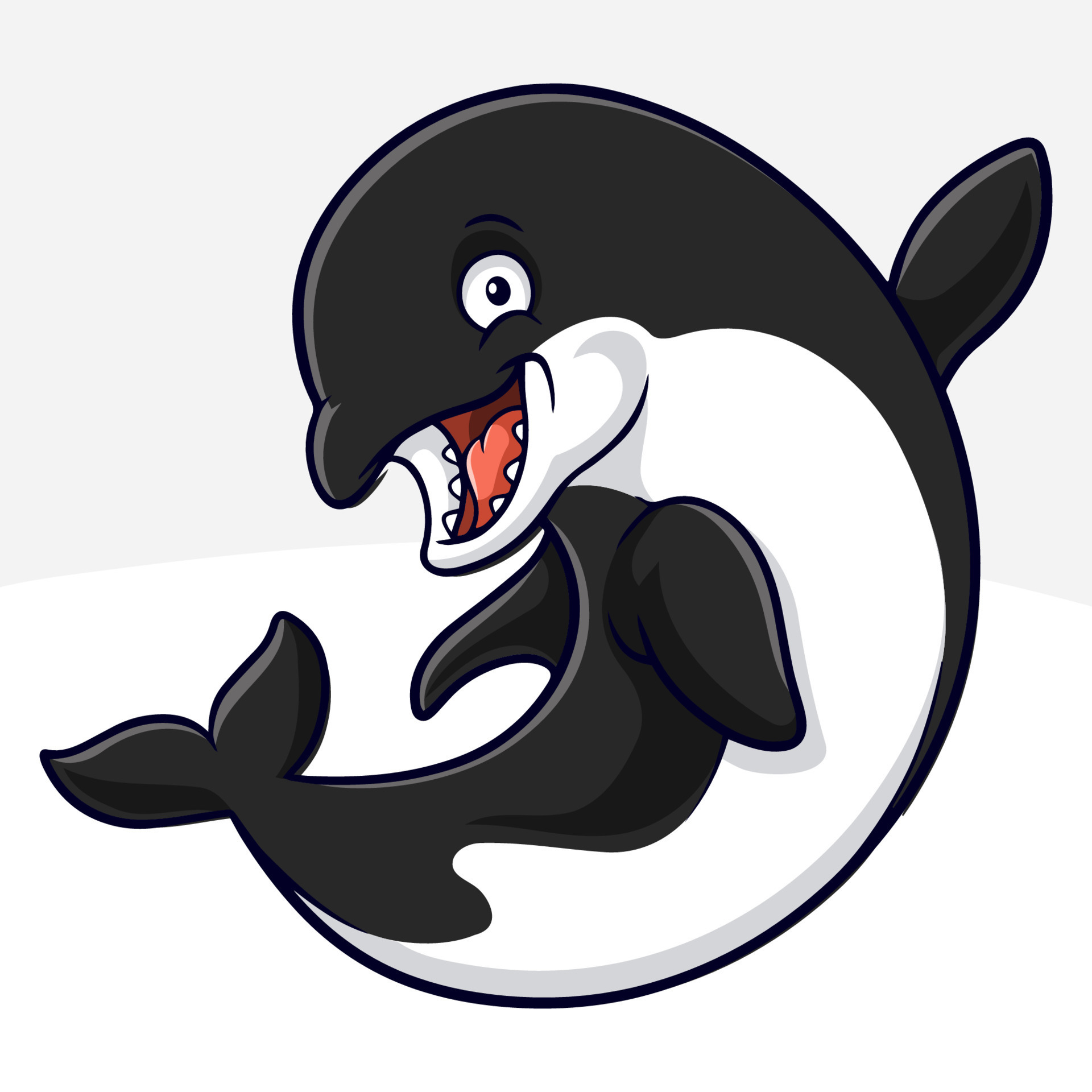 Cartoon funny killer whale isolated on white background 15360151 Vector Art  at Vecteezy