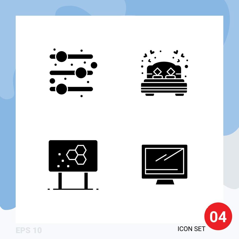 Group of 4 Solid Glyphs Signs and Symbols for adjust formula dating biochemistry computer Editable Vector Design Elements