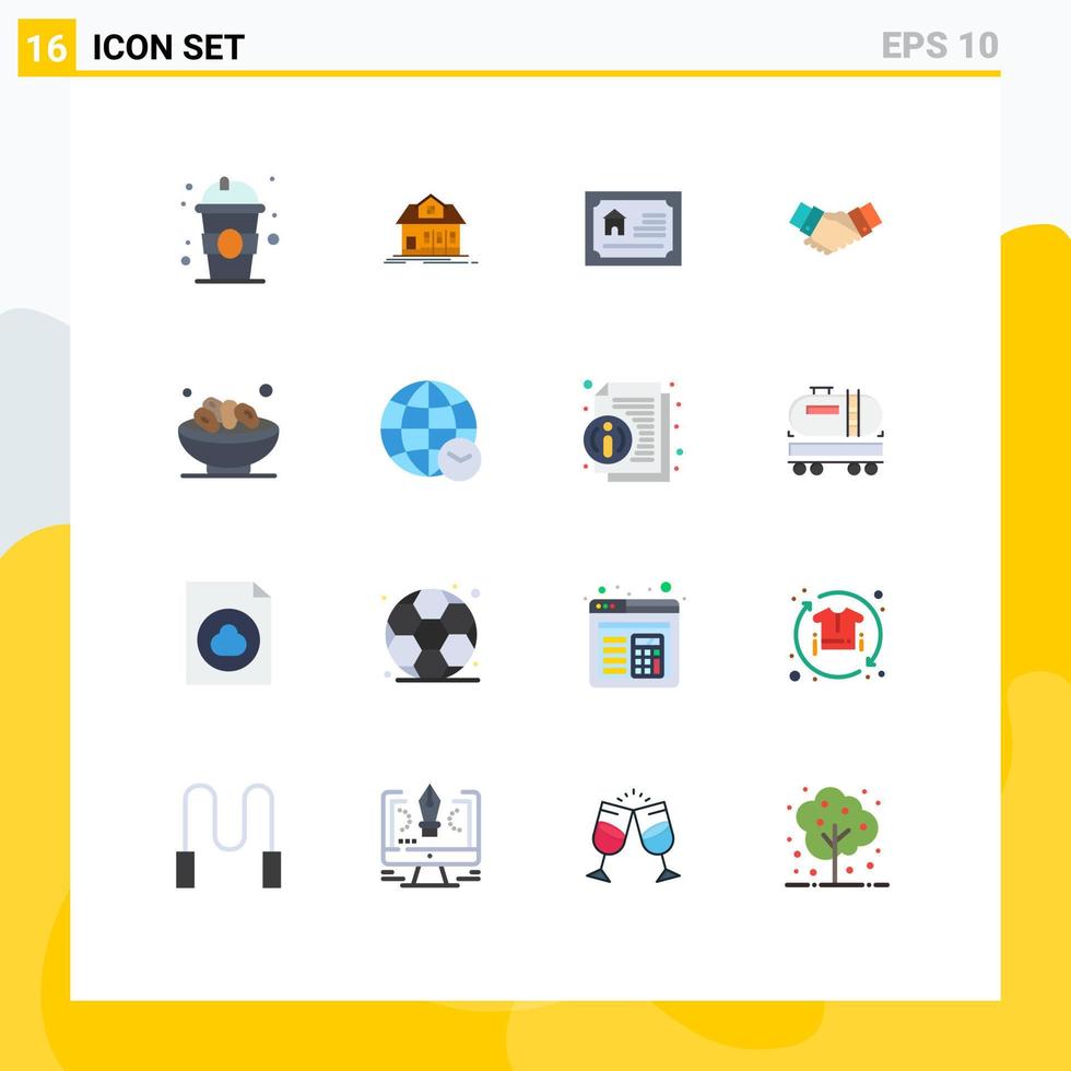 Set of 16 Modern UI Icons Symbols Signs for partnership hands card business handshake Editable Pack of Creative Vector Design Elements