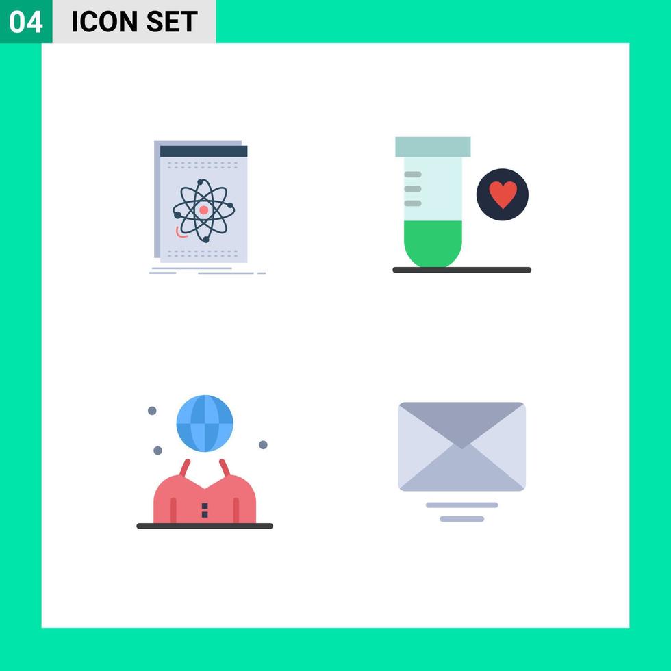 Flat Icon Pack of 4 Universal Symbols of api human platform science management Editable Vector Design Elements