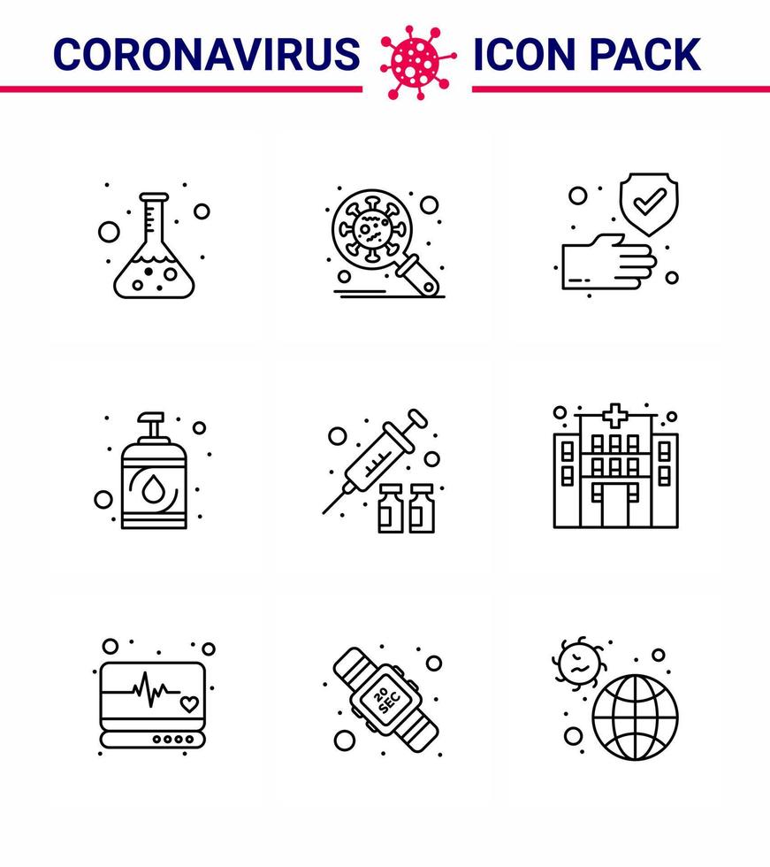 Coronavirus Prevention 25 icon Set Blue flu hand virus disease safe viral coronavirus 2019nov disease Vector Design Elements