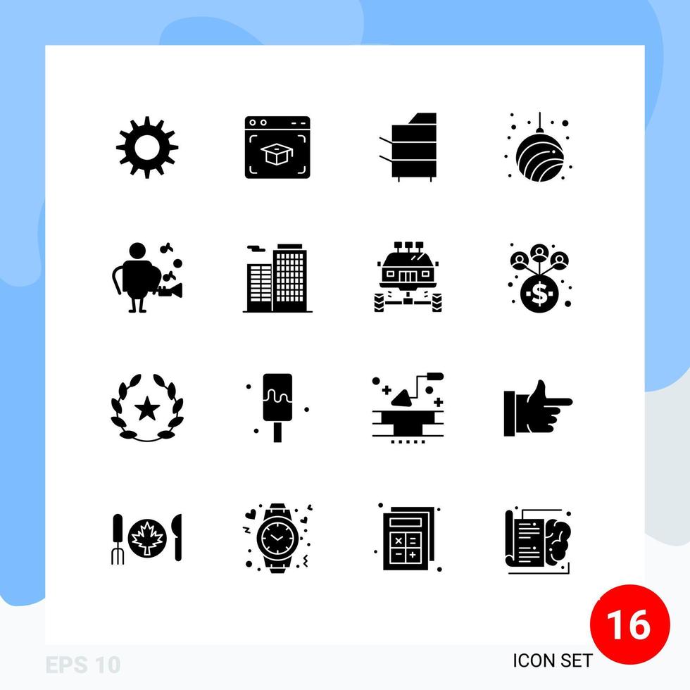 Pictogram Set of 16 Simple Solid Glyphs of artist new devices home ball Editable Vector Design Elements