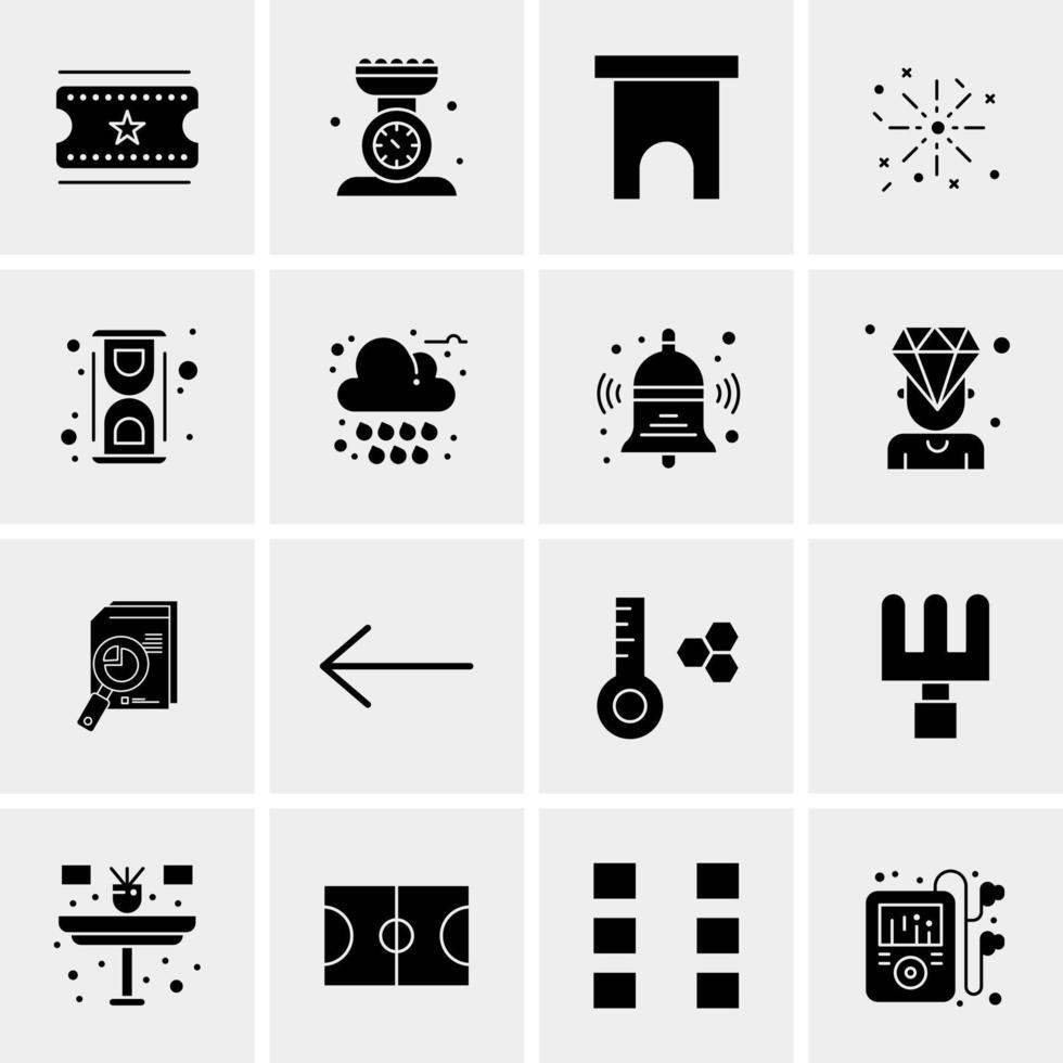 16 iconos universales de negocios vector ilustración de icono creativo para usar en proyectos relacionados con la web y dispositivos móviles