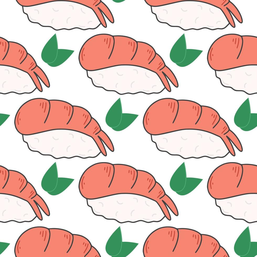 Sashimi with shrimp background vector