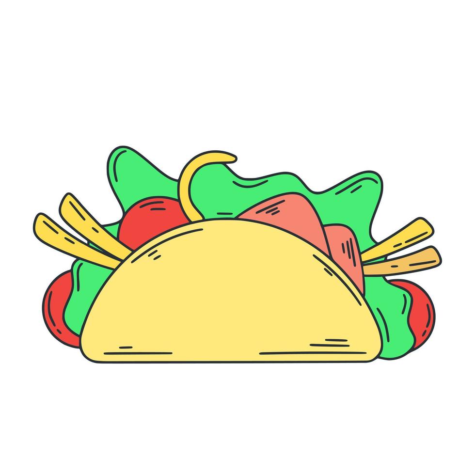 Mexican traditional taco dish vector