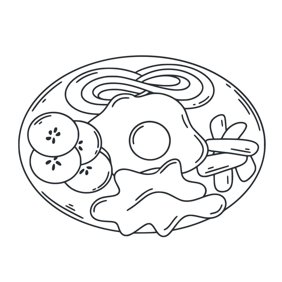 Popular dish traditional Korean bibimbap doodle vector