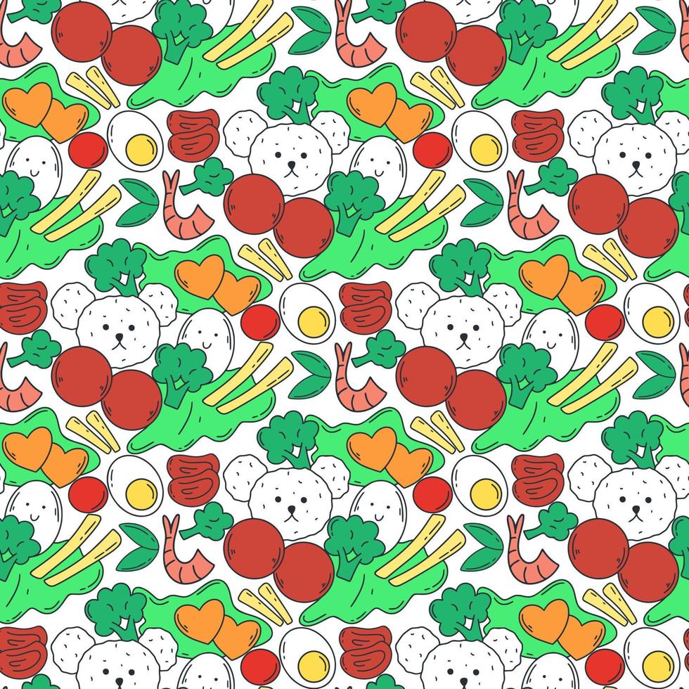 Healthy food seamless pattern vector