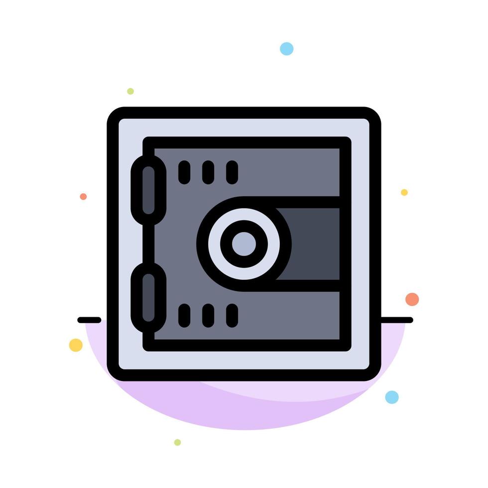 Locker Lock Motivation Abstract Flat Color Icon Template vector