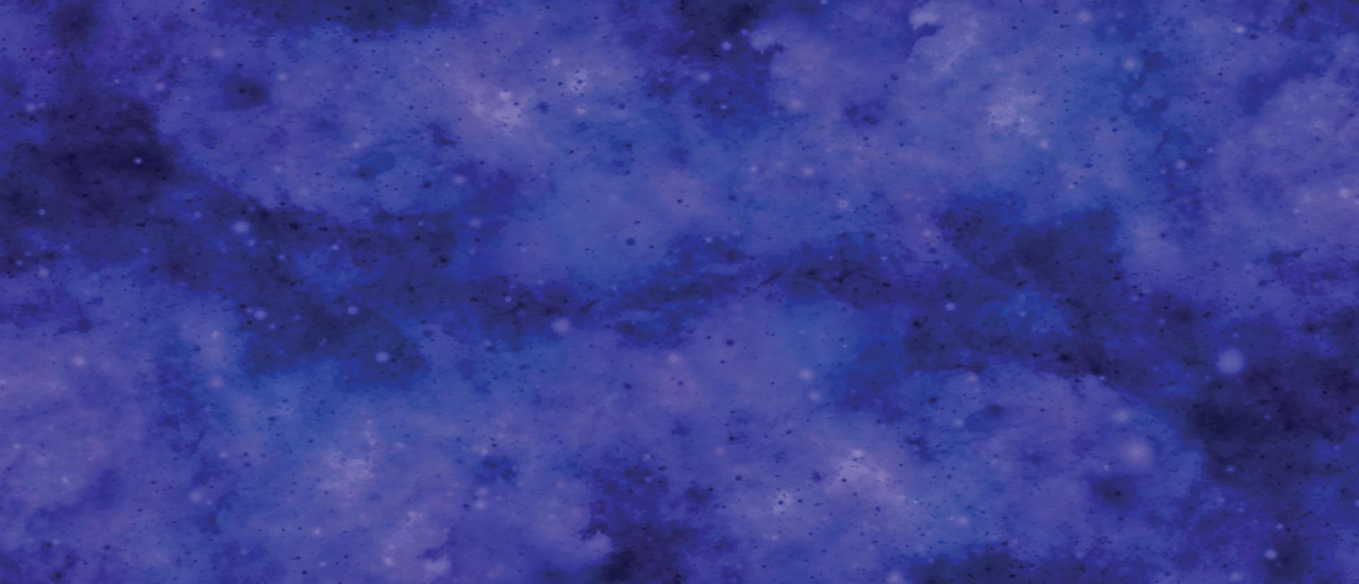 Artistic hand painted multi layered dark blue background. dark blue nebula sparkle purple star universe in outer space horizontal galaxy on space. navy blue watercolor and paper texture. wash aqua vector