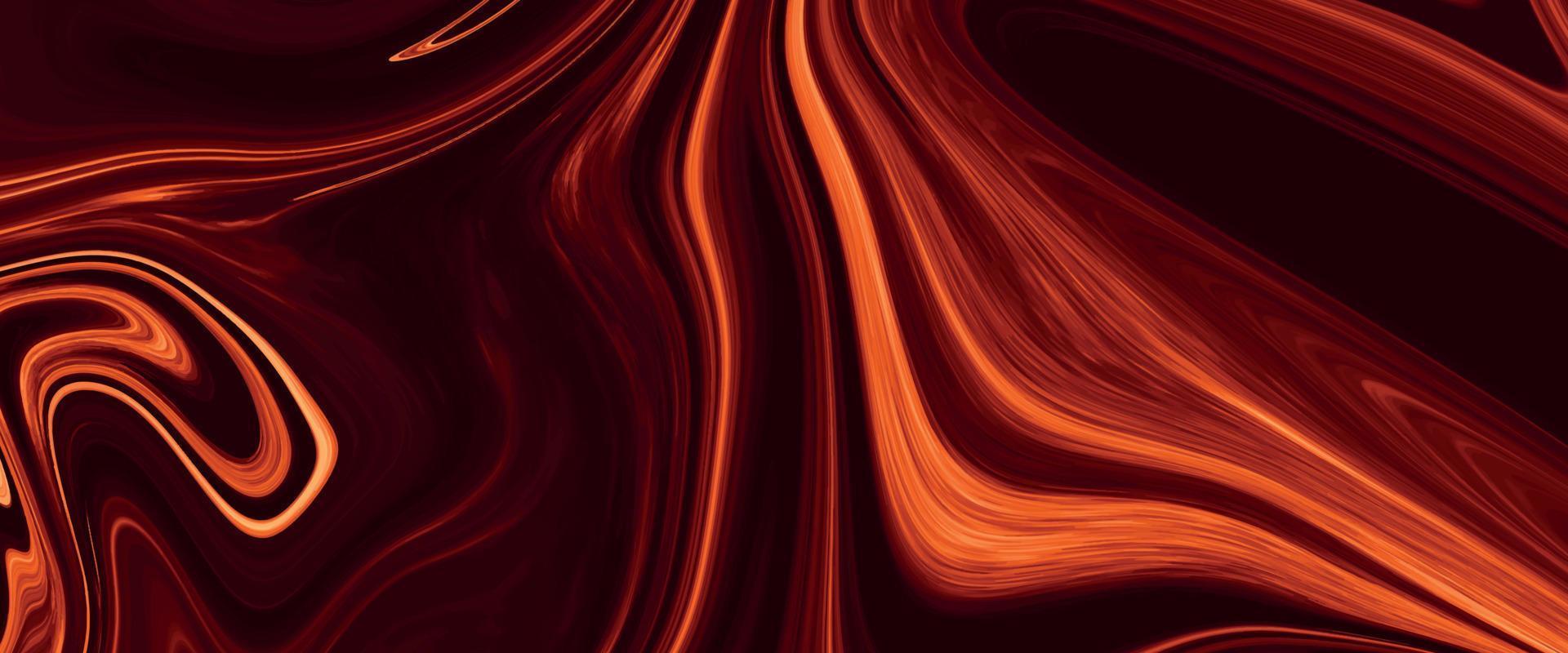 Dark red liquid wavy lines background with glowing edges. Liquid mix fluid blend surface and gradient texture. vector