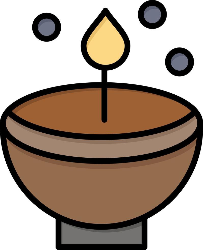 Celebrate Deepam Deepavali Diwali Festival Lamp Light  Flat Color Icon Vector icon banner Template
