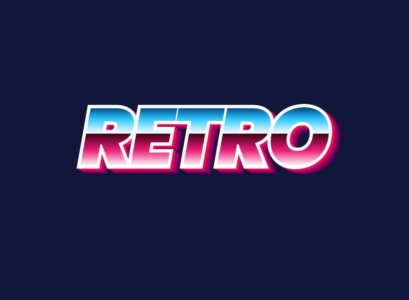 Editable retro gradient text effect vector