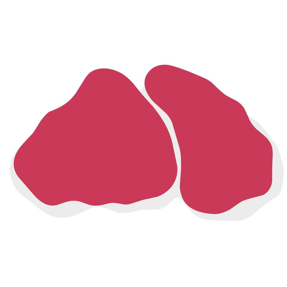 Raw chicken liver vector on white background. Very tasty internal organs of poultry.