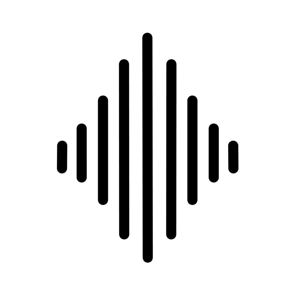 Sound wave icon on white background. Audio wave symbol marked with abstract line. vector