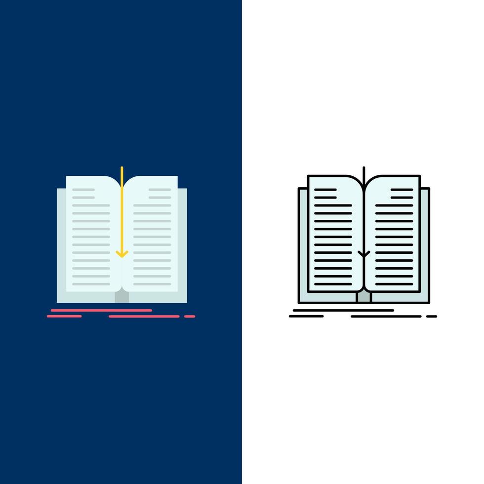 Application File Transfer Book  Icons Flat and Line Filled Icon Set Vector Blue Background