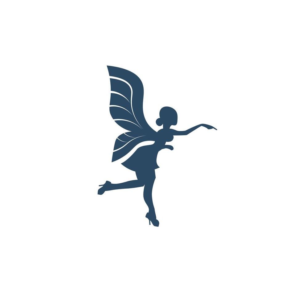 Silhouette Fairy Pointing Logo Ideas vector