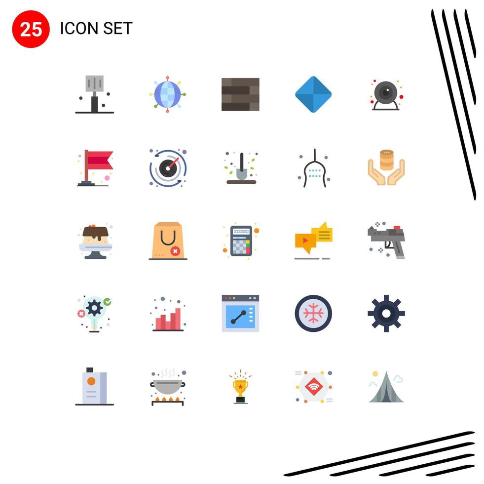 Set of 25 Commercial Flat Colors pack for banner web cam lock pad camera tablet Editable Vector Design Elements