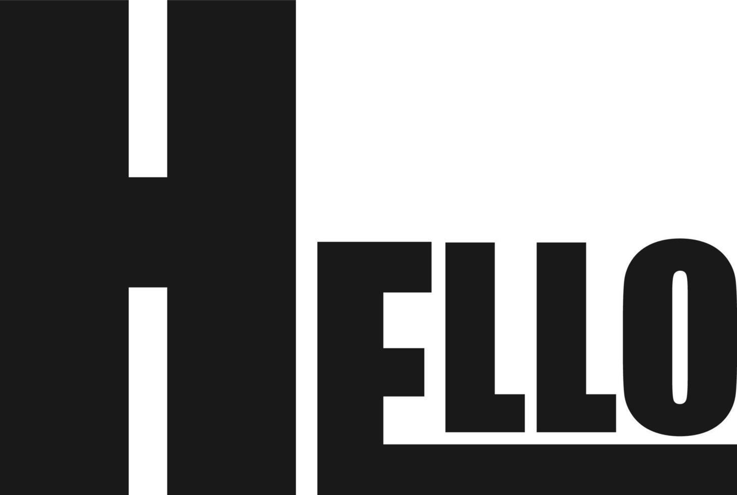 hello typography design vector