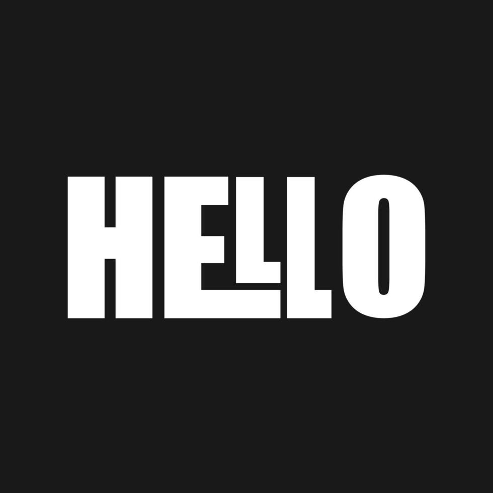 hello typography design vector