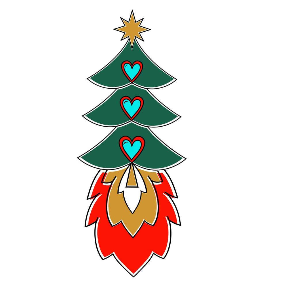 Cohete de árbol de Navidad al principio. vector