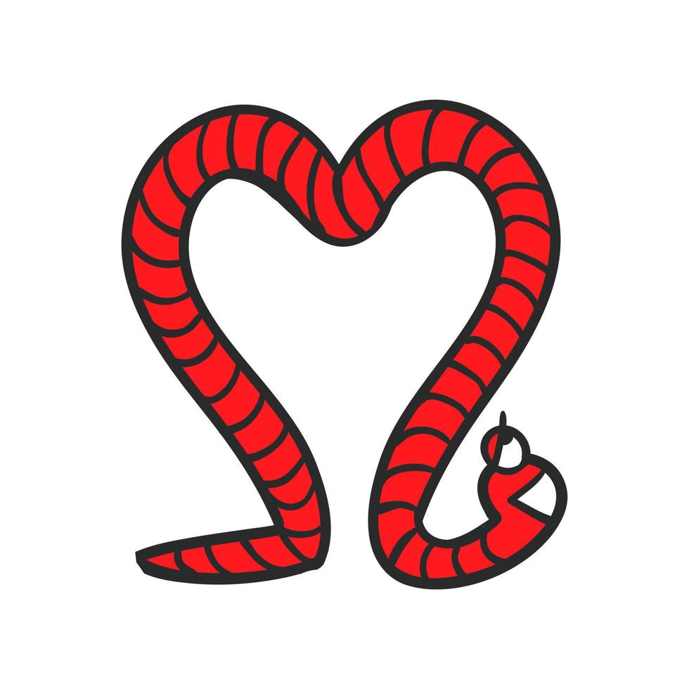 Cheerful worm in the shape of a heart 15363339 Vector Art at Vecteezy
