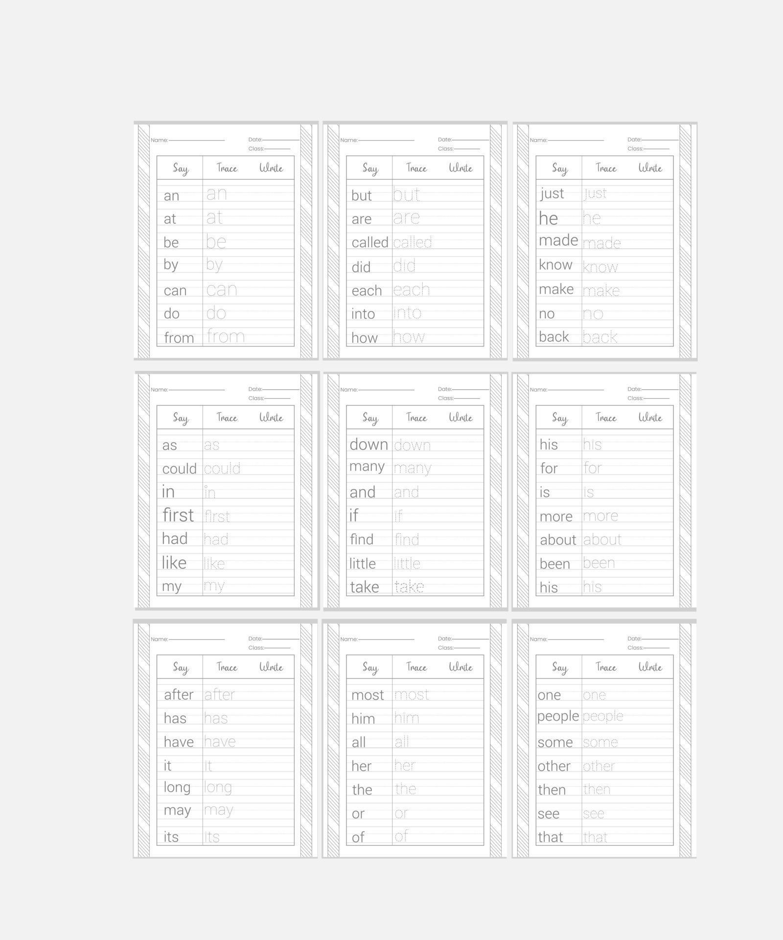 sight-words-tracing-worksheets-15363433-vector-art-at-vecteezy