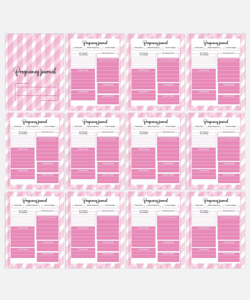 Editable Pregnancy Journal vector
