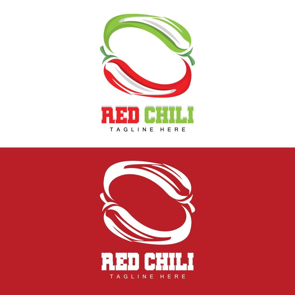 logotipo de chile rojo, vector de chile picante, ilustración de la casa del jardín de chile, ilustración de la marca del producto de la empresa