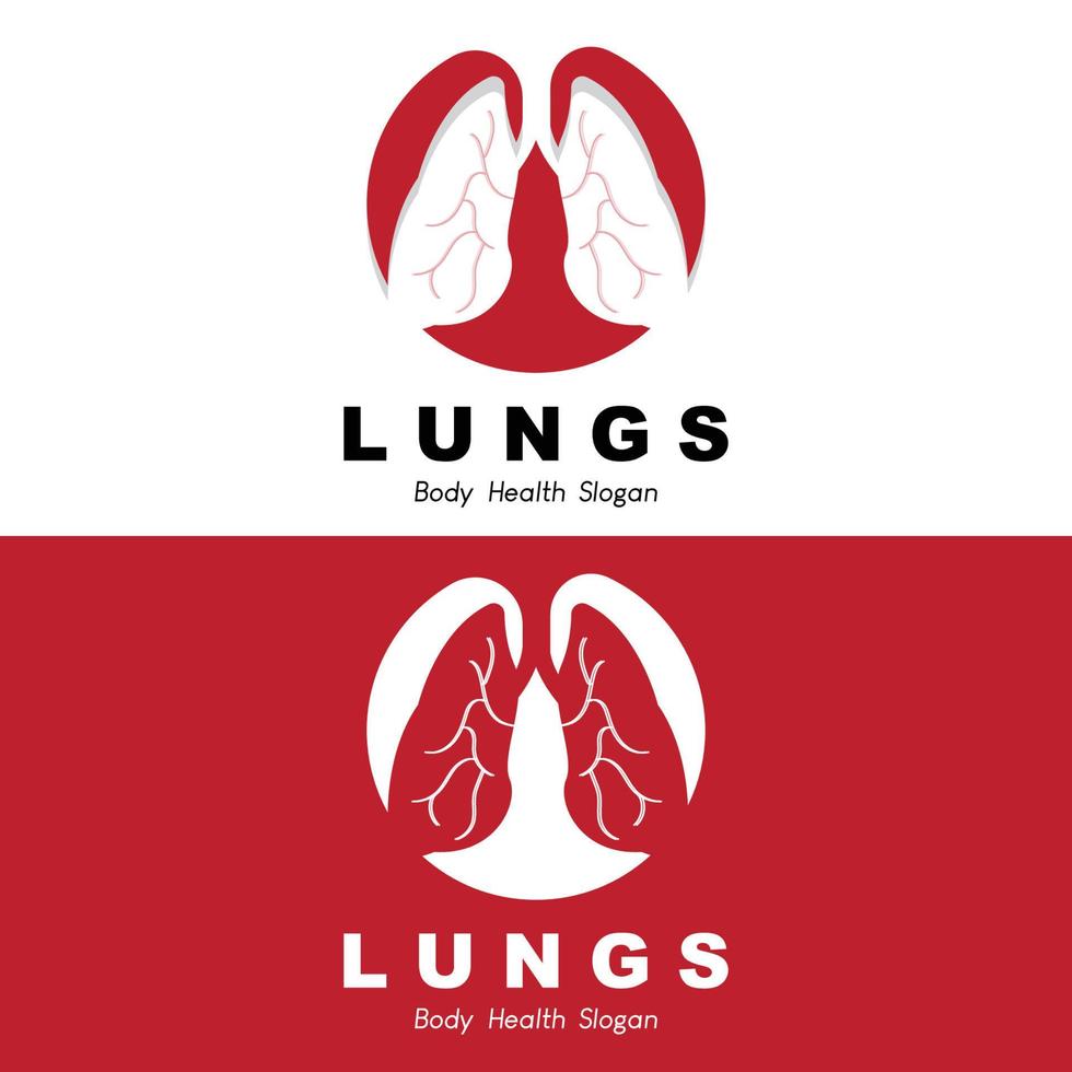 diseño del logotipo de los pulmones, ilustración vectorial del cuidado de la salud de los órganos del cuerpo vector