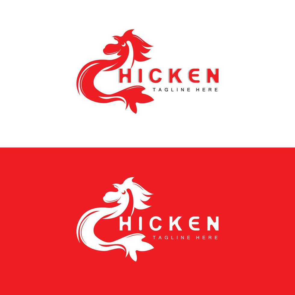 Grilled Chicken Barbecue Logo Design,Chicken Head Vector, Company Brand vector