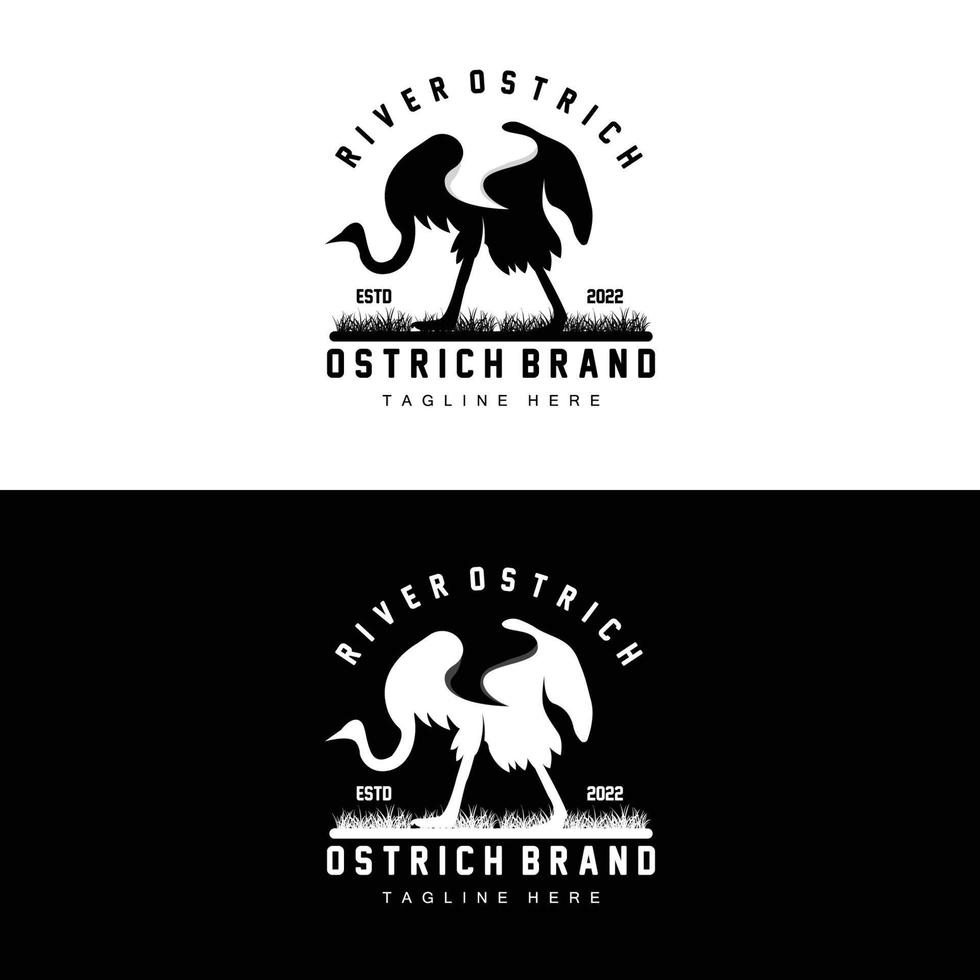 Ostrich Logo Design, Desert Animal Illustration, Living In The Forest, Vector Camel Brand Product