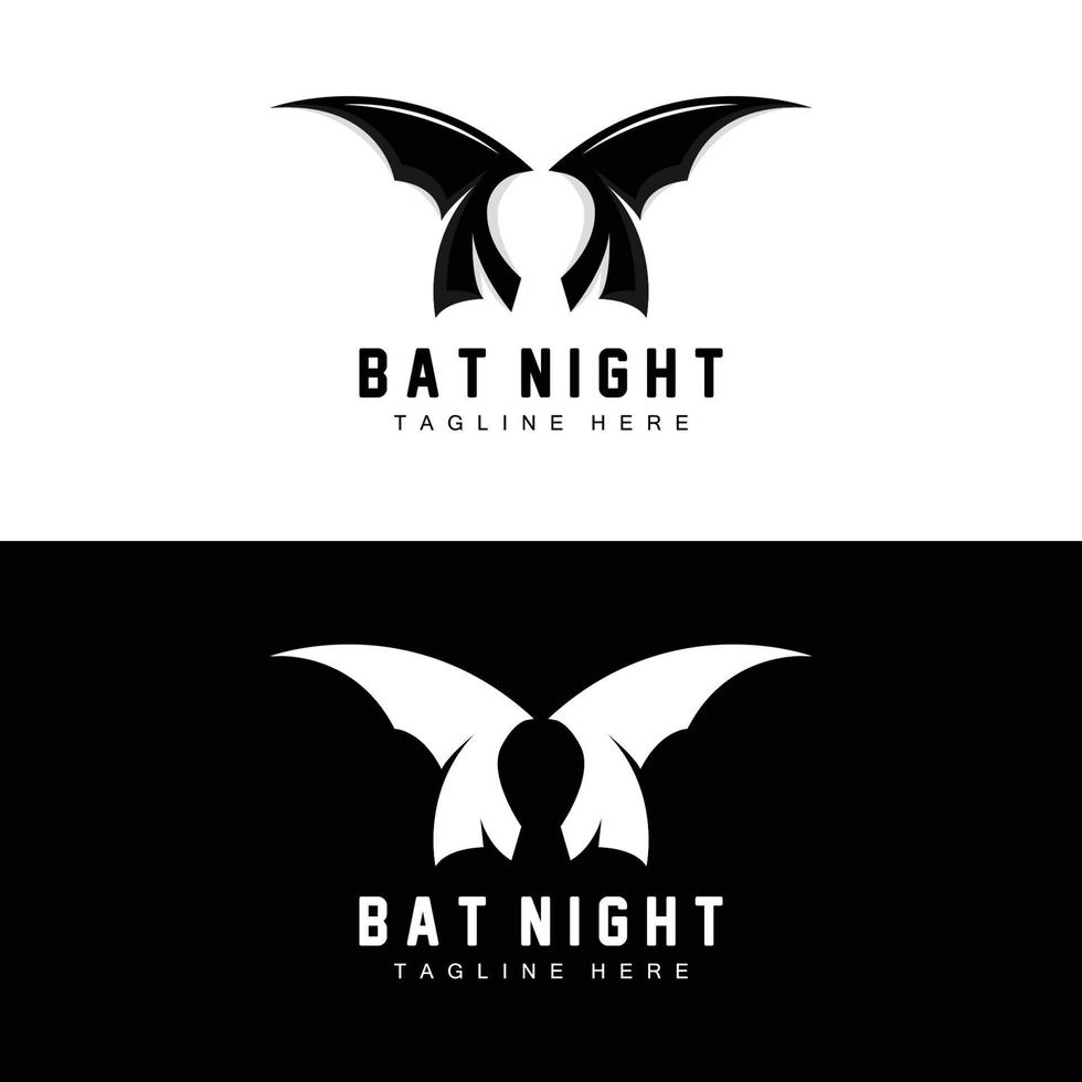 logotipo de murciélago, icono de animal volador nocturno, vector de empresa, plantilla de Halloween