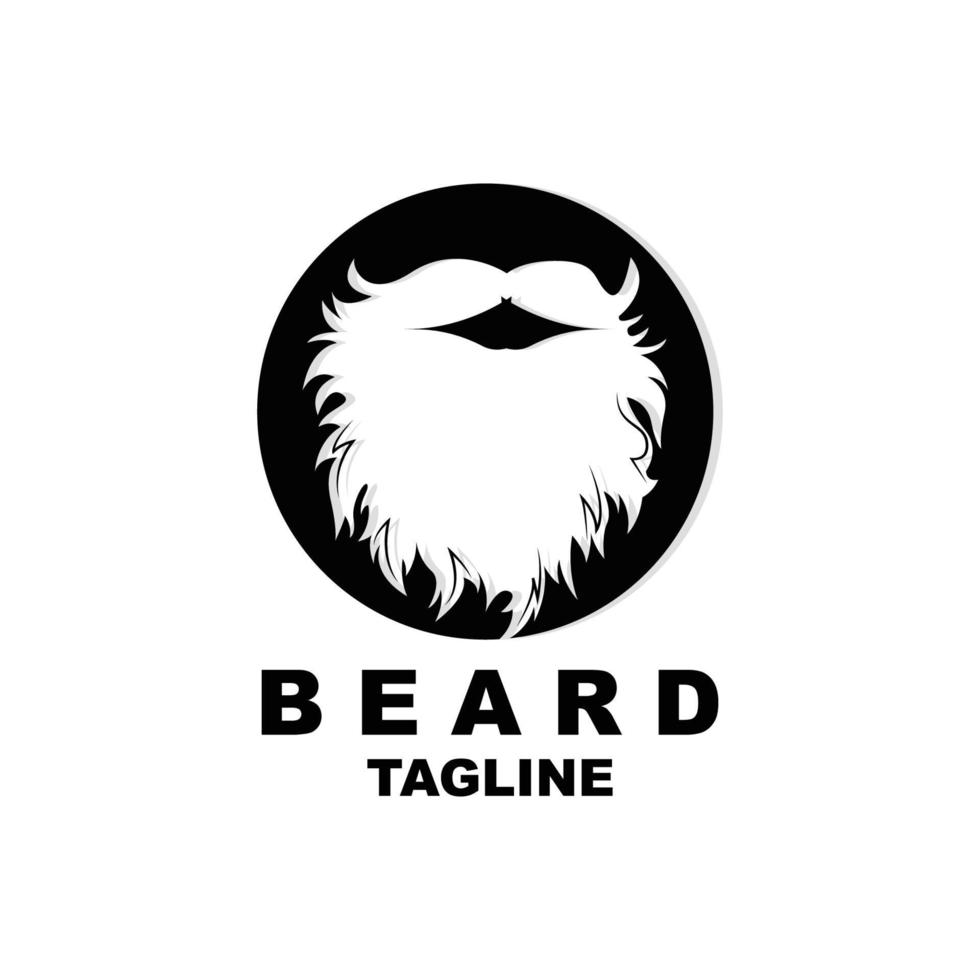 diseño de logotipo de barba, vector de pelo de aspecto masculino, diseño de estilo de barbería para hombres