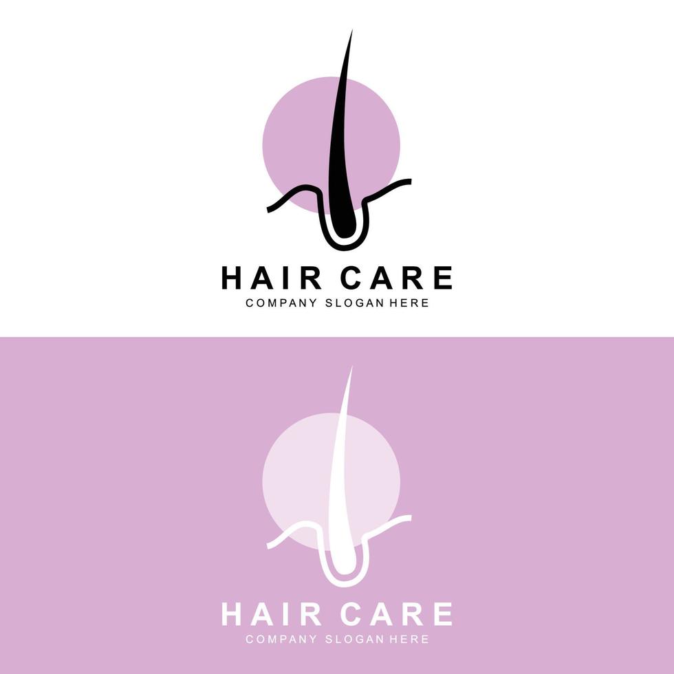 Hair Care Logo, Scalp Layer Design, Health Salon Brand Illustration vector