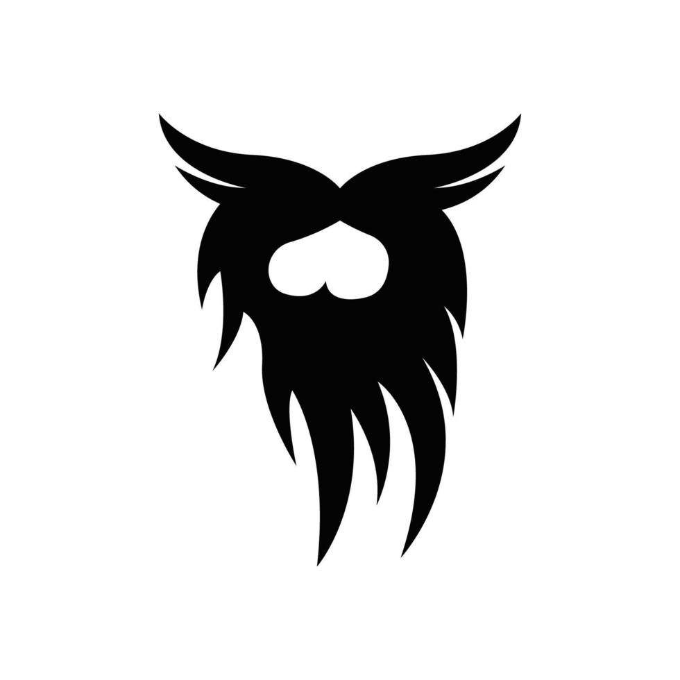 diseño de logotipo de barba, vector de pelo de aspecto masculino, diseño de estilo de barbería para hombres
