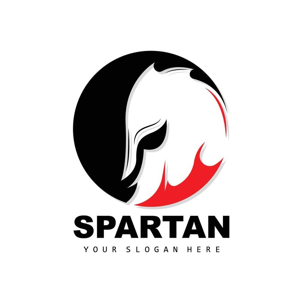 logotipo espartano, vikingo vectorial, bárbaro, diseño de casco de guerra, ilustración de marca de producto vector