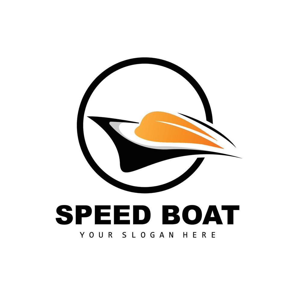 Speed Boat Logo, Fast Cargo Ship Vector, Sailboat, Design For Ship Manufacturing Company, Waterway Shipping, Marine Vehicles, Transportation vector