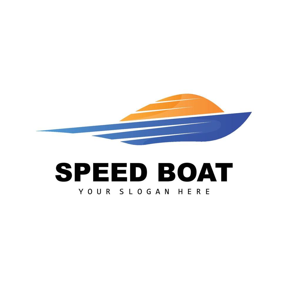 Speed Boat Logo, Fast Cargo Ship Vector, Sailboat, Design For Ship Manufacturing Company, Waterway Shipping, Marine Vehicles, Transportation vector