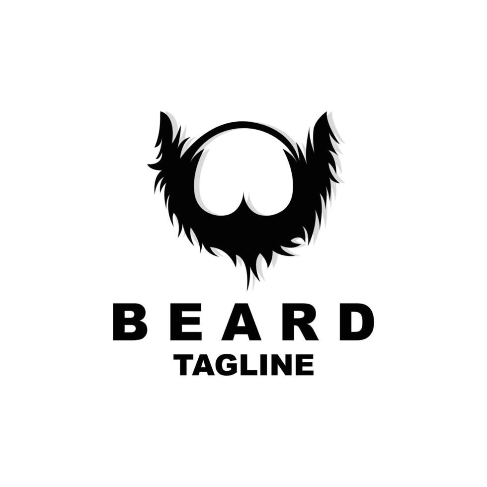 diseño de logotipo de barba, vector de pelo de aspecto masculino, diseño de estilo de barbería para hombres