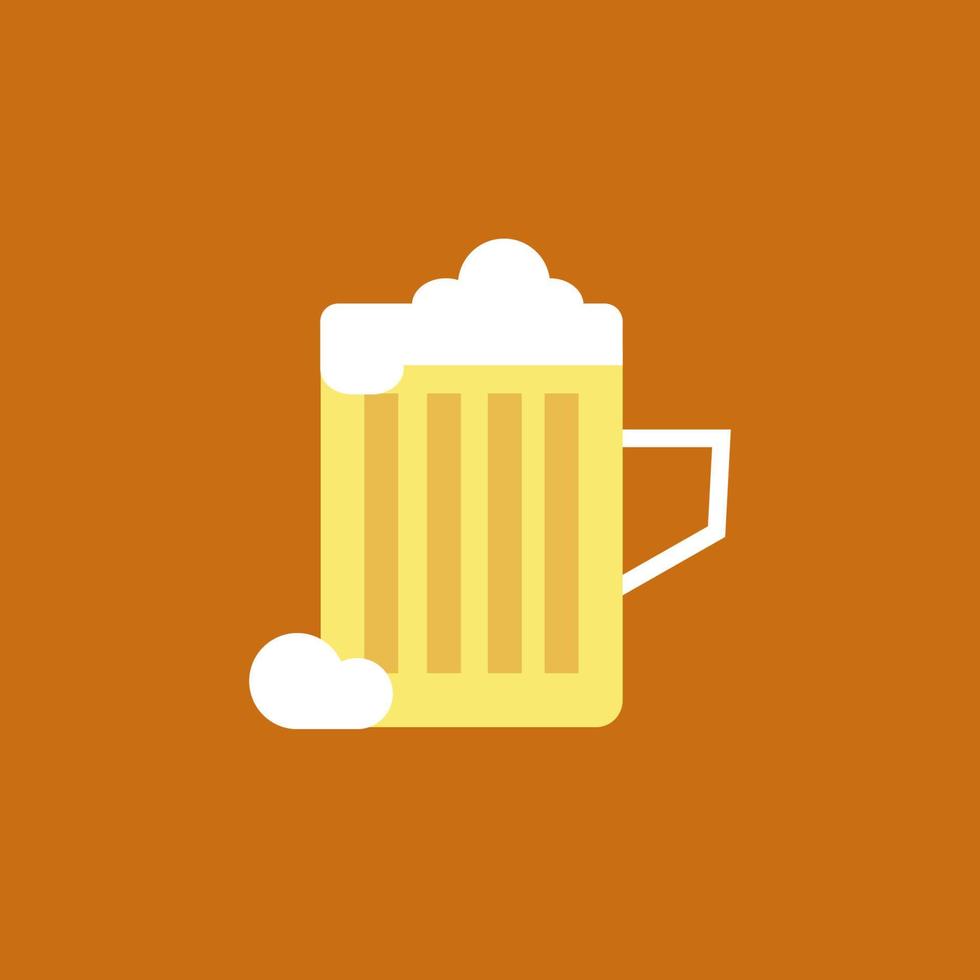 mug of beer flat illustration vector