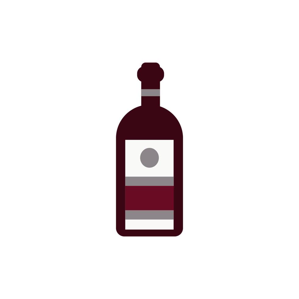 botella de vino ilustración plana vector