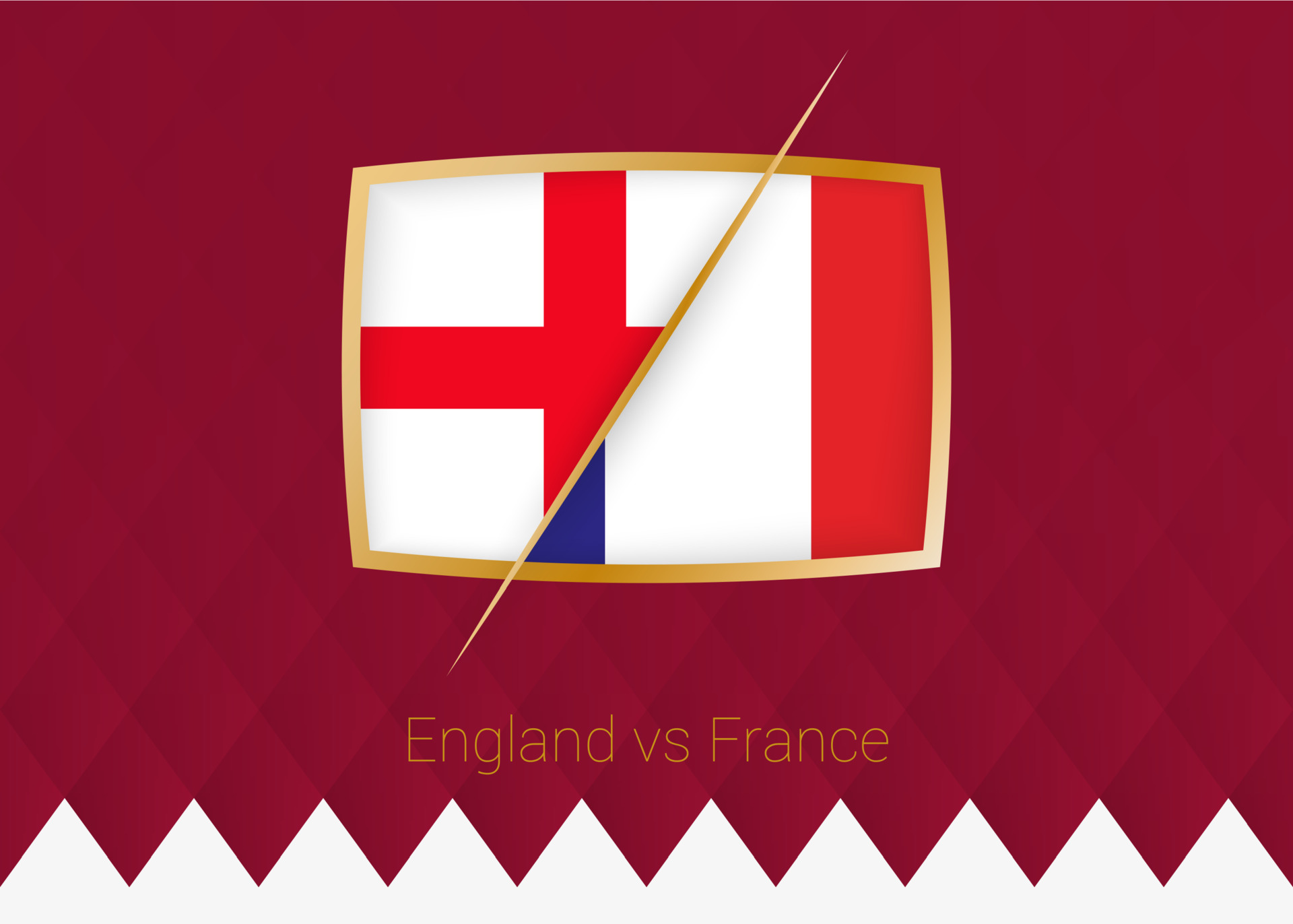England vs France, Quarter finals icon of football competition on