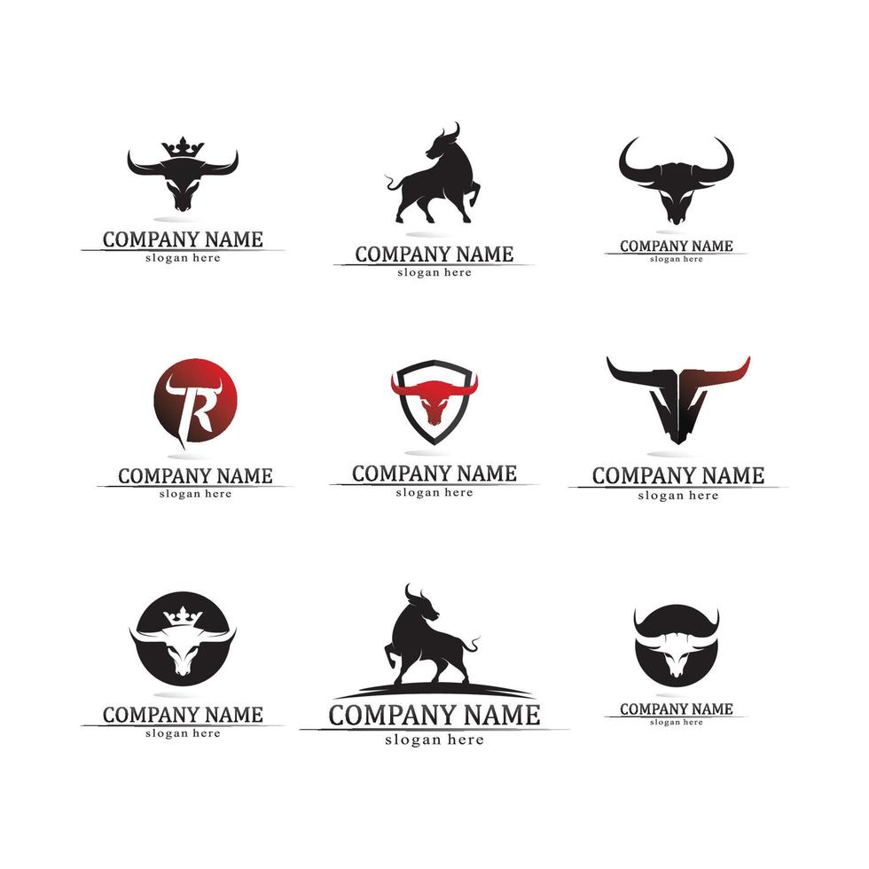 Bull horn logo and symbol template icons app vector