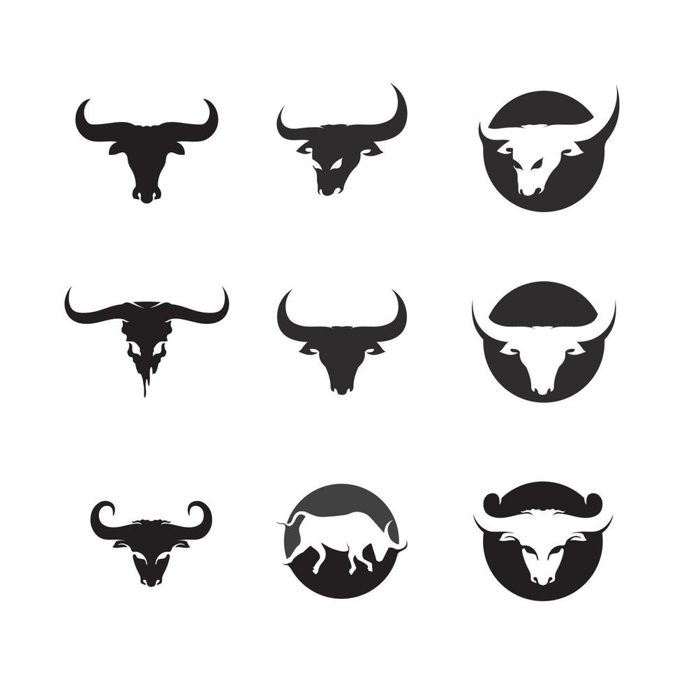 Bull horn logo and symbol template icons app vector