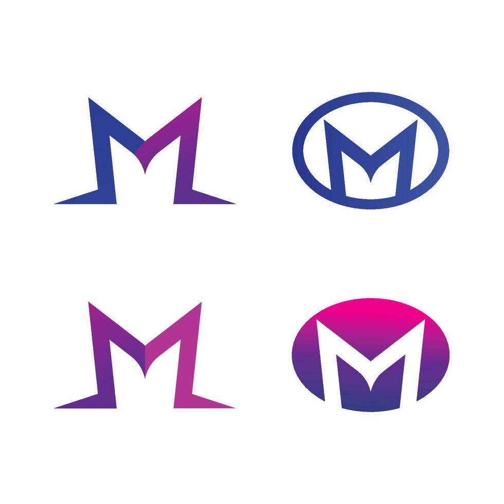 M Letter Logo Template vector set design