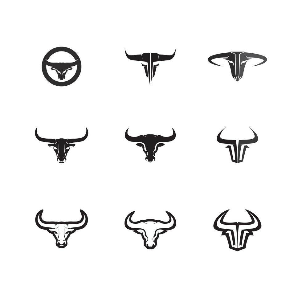 Bull horn logo and symbol template icons app vector